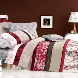 rotary print red plower sunnair textiles bed sheet rotary print red plower sunnair textiles bed sheet