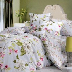 rotary print mix flower bed sheet base white rotary print mix flower bed sheet base white