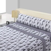 coral fleece black-grey bed