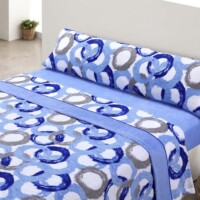 coral fleece blue-brown bedsheet