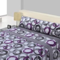 coral fleece purple-grey bed sheet