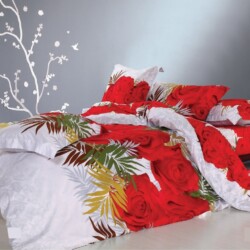 rotary print red floral bed sheet rotary print red floral bed sheet